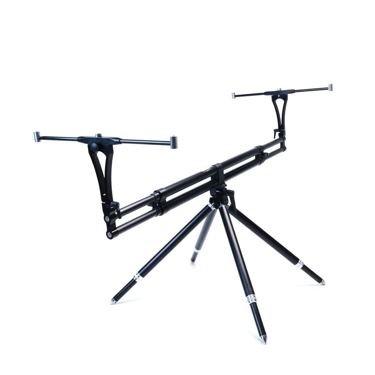 rodpod-alluminio-3-boccole-silver Rod Pod in alluminio modello 3 boccole Silver con struttura regolabile e gambe estensibili