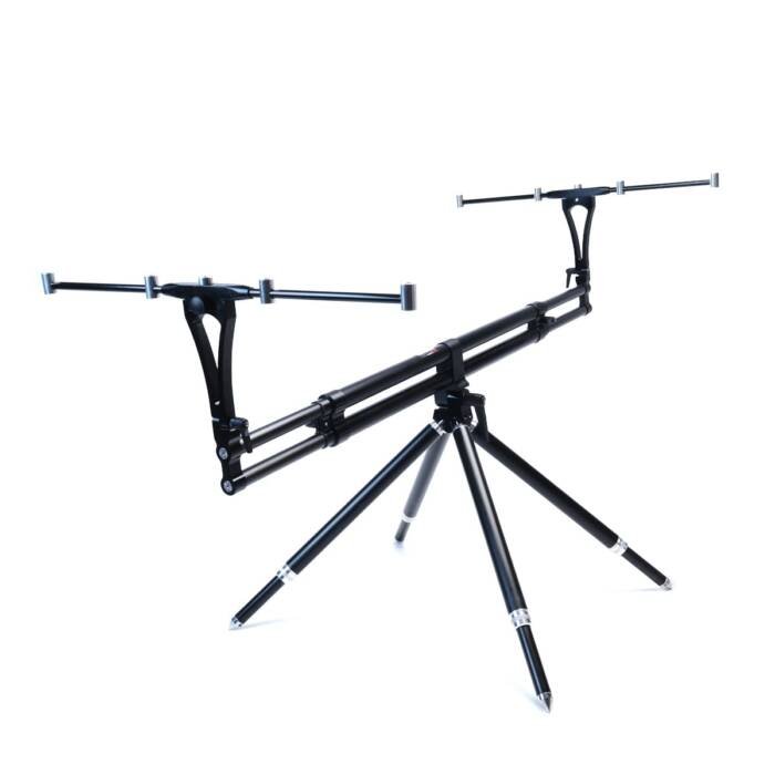 Rod Pod in alluminio modello 5 boccole Silver con struttura regolabile e gambe estensibili
