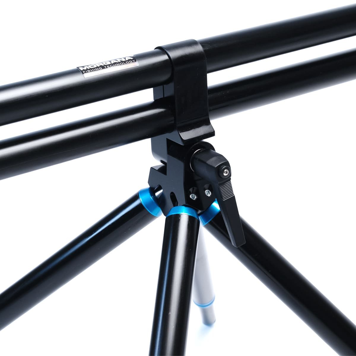 Dettaglio della testa del Rod Pod Fusion Edge con componenti in finitura blu