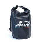 Zaino waterproof Morgana nero con chiusura arrotolabile e logo Morgana Fishing Technology