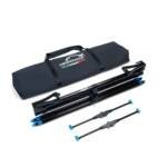 Rod Pod Fusion Carbon smontato con borsa tecnica e componenti in alluminio anodizzato blu