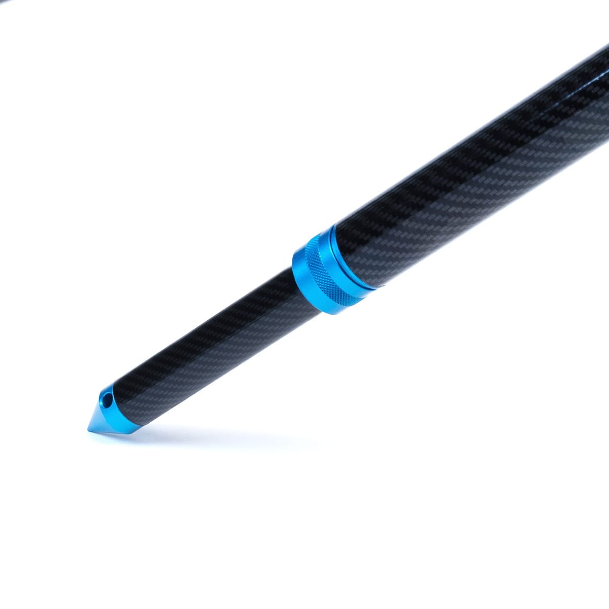 Dettaglio Rod Pod Fusion Carbon con finiture blu